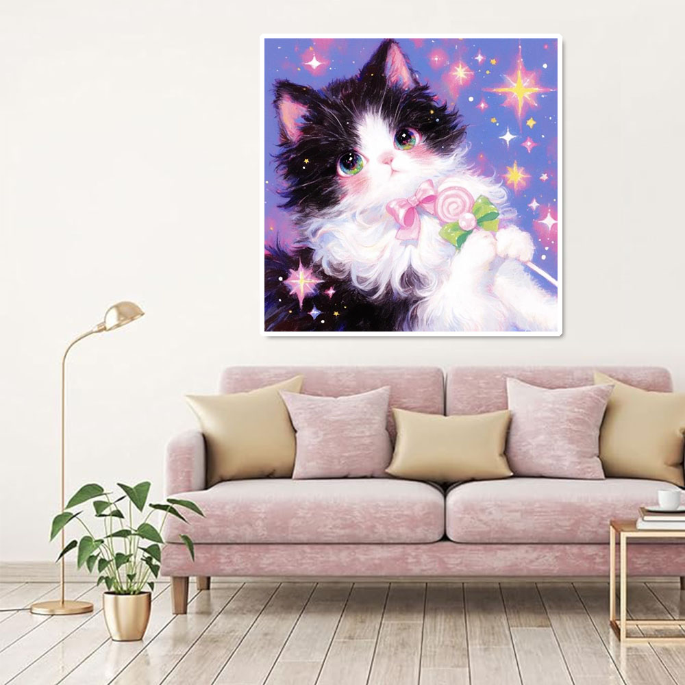 Алмазная мозаика AB: Милый кот – обзор и цена Resin Art Wallpaper
