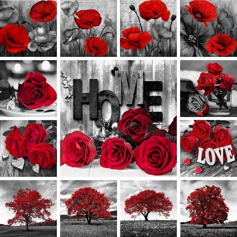 Мозаика из страз, красное, чер – обзор и цена Resin Art Rose